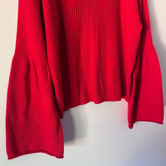Anthropologie Moth Bell-Sleeved Red Cardigan - Picture 10 of 11